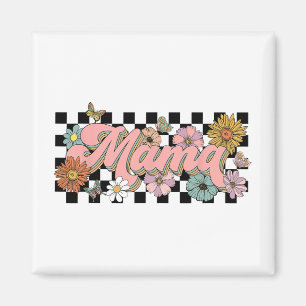Groovy Blume Mama Mütter Tag Frauen von Son Daug Magnet