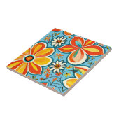 Groovy Blume mit Vintagen Vibes Fliese (Seite)