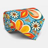 Groovy Blume mit Vintagen Vibes Krawatte (Gerollt)