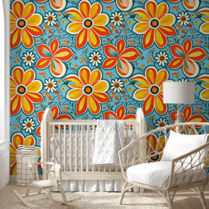 Groovy Blume mit Vintagen Vibes Tapete