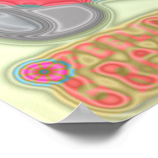 Groovy Blume Power 60er Hippy Van Poster (Ecke)