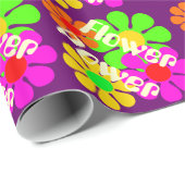Groovy Blume Power Blume Geschenkpapier (Rolleneckpunkt)