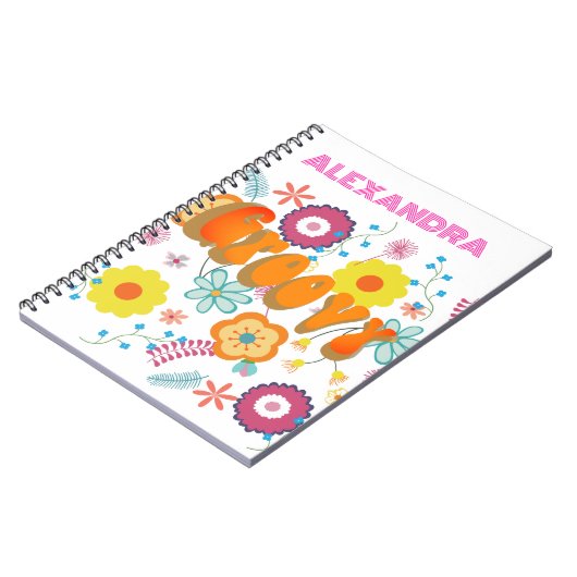 Groovy Blume Power Colorful Notizblock (Linke Seite)