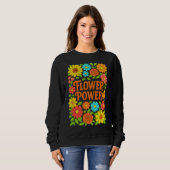 Groovy Blume Power Frauenhorodie Sweatshirt (Vorne ganz)