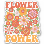 Groovy Blume Power Graphic Aufkleber (Vorderseite)