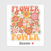 Groovy Blume Power Graphic Aufkleber (Blatt)