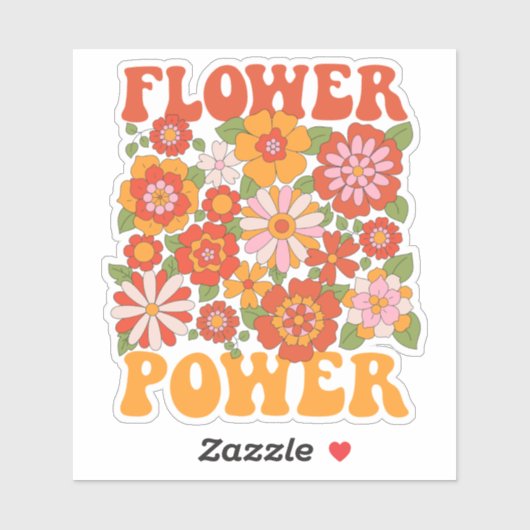 Groovy Blume Power Graphic Aufkleber (Blatt)