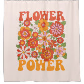 Groovy Blume Power Graphic Duschvorhang (Vorderseite)