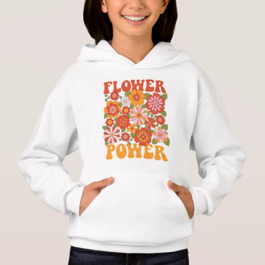 Groovy Blume Power Graphic Hoodie (Vorderseite)