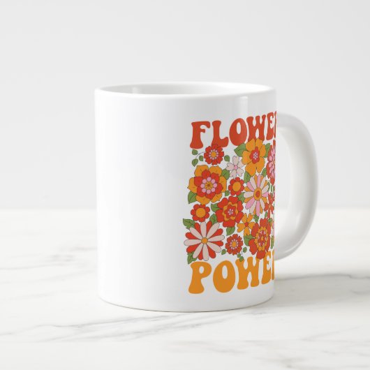 Groovy Blume Power Graphic Jumbo-Tasse (Vorderseite Rechts)