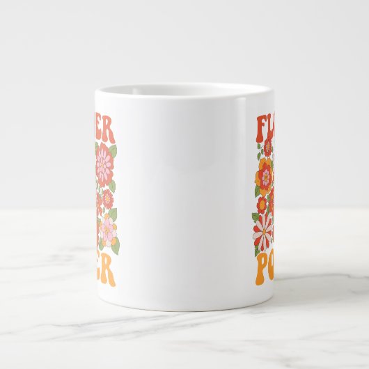Groovy Blume Power Graphic Jumbo-Tasse (Vorderseite)