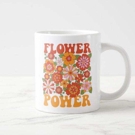 Groovy Blume Power Graphic Jumbo-Tasse (Rechts)