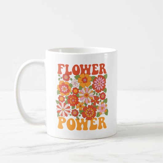 Groovy Blume Power Graphic Kaffeetasse (Links)