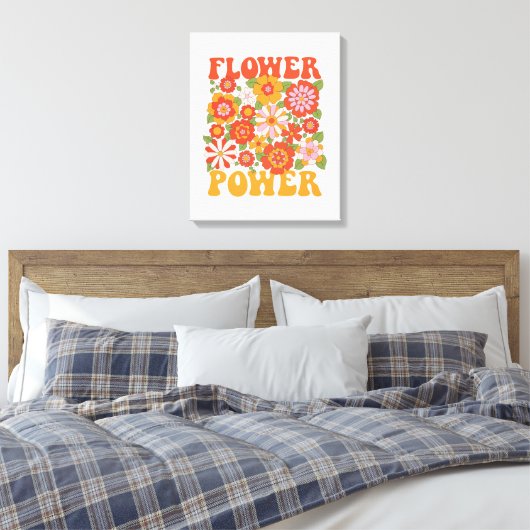 Groovy Blume Power Graphic Leinwanddruck (Insitu (Schlafzimmer))