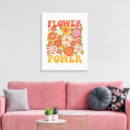 Groovy Blume Power Graphic Leinwanddruck (Insitu (Wohnzimmer))
