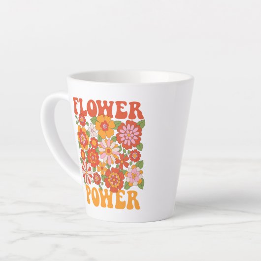 Groovy Blume Power Graphic Milchtasse (Linke Ecke)