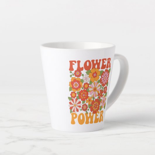 Groovy Blume Power Graphic Milchtasse (Rechte Ecke)