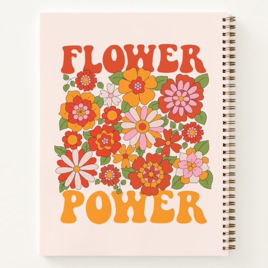 Groovy Blume Power Graphic Notizblock (Rückseite)