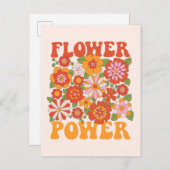Groovy Blume Power Graphic Postkarte (Vorne/Hinten)