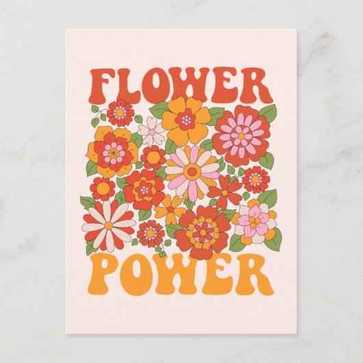 Groovy Blume Power Graphic Postkarte (Vorderseite)