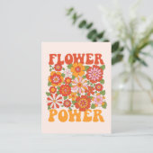 Groovy Blume Power Graphic Postkarte (Stehend Vorderseite)
