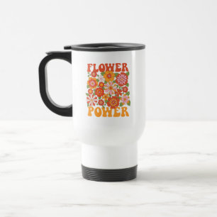 Groovy Blume Power Graphic Reisebecher