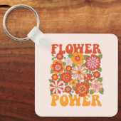 Groovy Blume Power Graphic Schlüsselanhänger (Vorderseite)