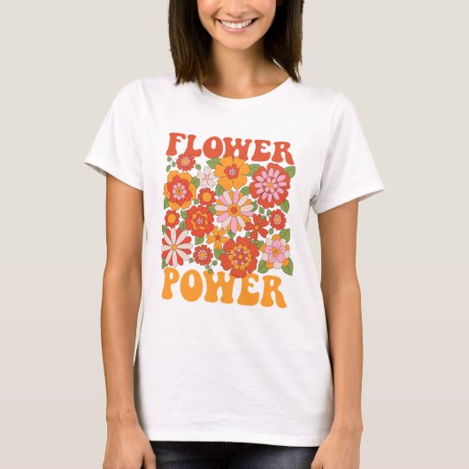 Groovy Blume Power Graphic T-Shirt (Vorderseite)