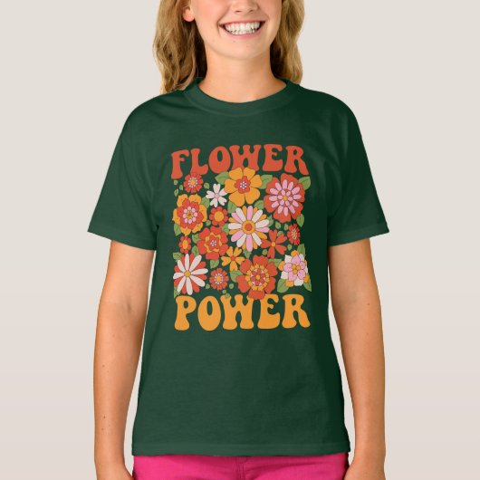 Groovy Blume Power Graphic T-Shirt (Vorderseite)