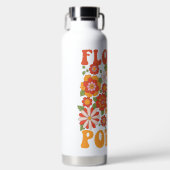 Groovy Blume Power Graphic Trinkflasche (Vorderseite)