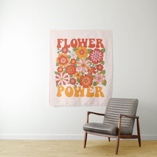 Groovy Blume Power Graphic Wandteppich (Beispiel)
