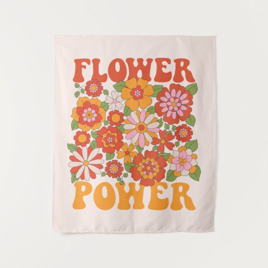 Groovy Blume Power Graphic Wandteppich (Vorderseite)