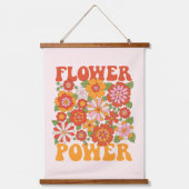 Groovy Blume Power Graphic Wandteppich Mit Holzrahmen (Vorderseite)