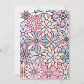 Groovy Blume Retro Birthday Einladung (Rückseite)