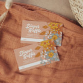 Groovy Blume Retro Diaper Raffle Babydusche Begleitkarte