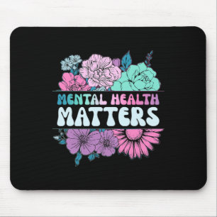 Groovy Blume Retro Mental Health Matches Awarenes Mousepad