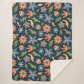 Groovy Blume Retro Muster Sherpadecke (Vorderseite)