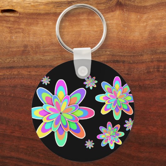 Groovy Blume Schlüsselanhänger (Vorderseite)