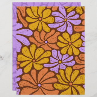 Groovy Blume Scrapbook Paper