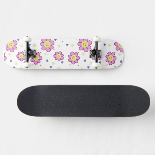 Groovy Blume Skateboard Design (Horizontal)