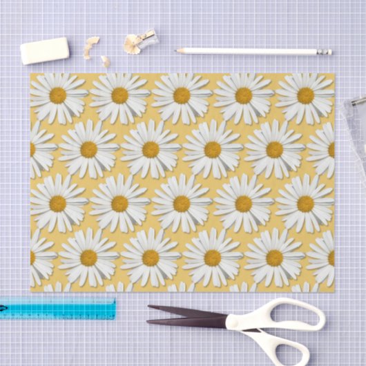 Groovy Blume White Daisy Hippie Blüten Gelb Seidenpapier (Handwerk)