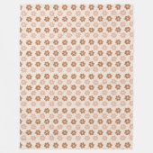 Groovy Blumen-Decke 70er Pastell Kupfer-Vibes Fleecedecke (Vorderseite)