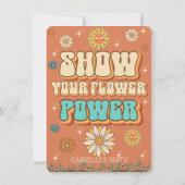 Groovy Blumen Einladung Retro für 13. Geburtstag (Rückseite)