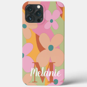 Groovy-Blumen-Farbenfrohes Muster Name  Case-Mate iPhone Hülle