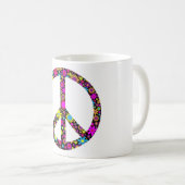 GROOVY BLUMEN FRIEDENSZEICHEN KAFFEETASSE (VorderseiteRechts)