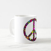 GROOVY BLUMEN FRIEDENSZEICHEN KAFFEETASSE (Vorderseite Links)