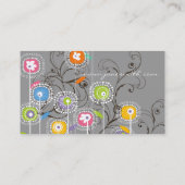 Groovy Blumen-Garten-niedliche wunderliche Visitenkarte (Rückseite)