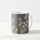Groovy Blumen-Garten-wunderliches buntes Blumen Kaffeetasse (VorderseiteRechts)