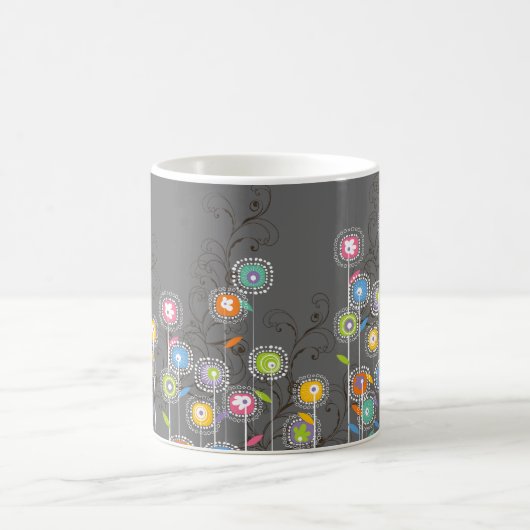 Groovy Blumen-Garten-wunderliches buntes Blumen Kaffeetasse (Mittel)