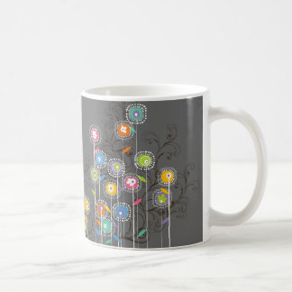Groovy Blumen-Garten-wunderliches buntes Blumen Kaffeetasse